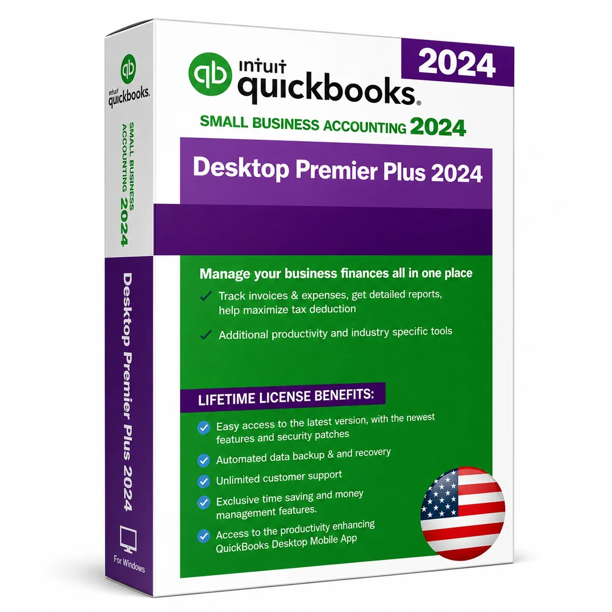 QuickBooks_Desktop_Premier_Plus_2024_Box Desktop Premier Plus 2024 for Windows Lifetime | 3 Users | US Version - Image 1